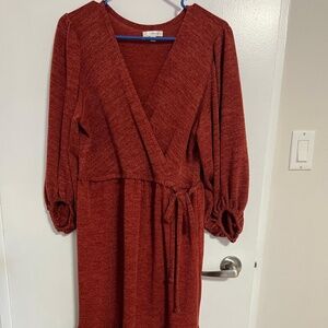 MAX Studio Red Wrap Maxi Dress